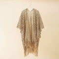 Solid Color Leopard Print Smock Shawl Tassel