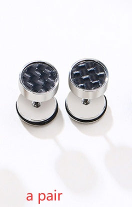 Stainless Steel Japanese And Korean Earrings Dumbbell Earrings