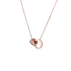 Roman Numeral Double-ring Full-diamond Titanium Steel Necklace
