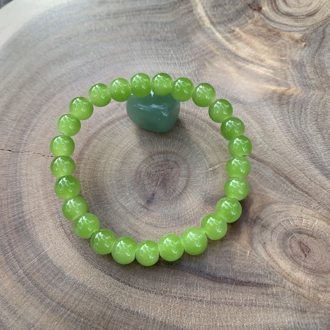Green Grape Crystal Handmade Elastic Bracelet