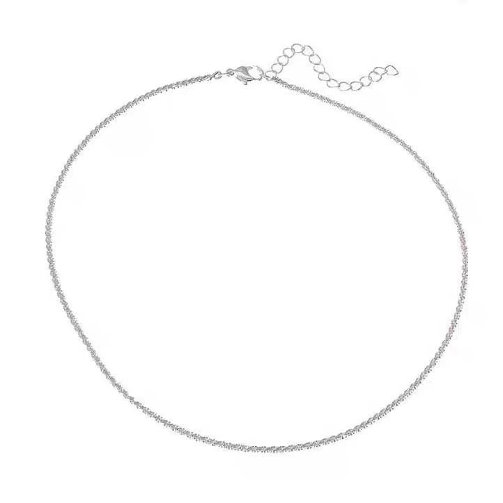 Sparkling Ultra-shiny Silver Delicate Necklace For Women