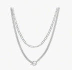 Womens Retro Alloy Layered Clavicle Necklace