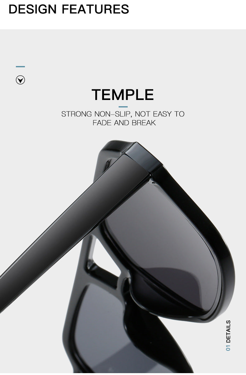 Square Double Beam Sunglasses Men And Women Retro Personality