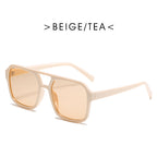 Square Double Beam Sunglasses Men And Women Retro Personality