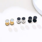 Stainless Steel Japanese And Korean Earrings Dumbbell Earrings