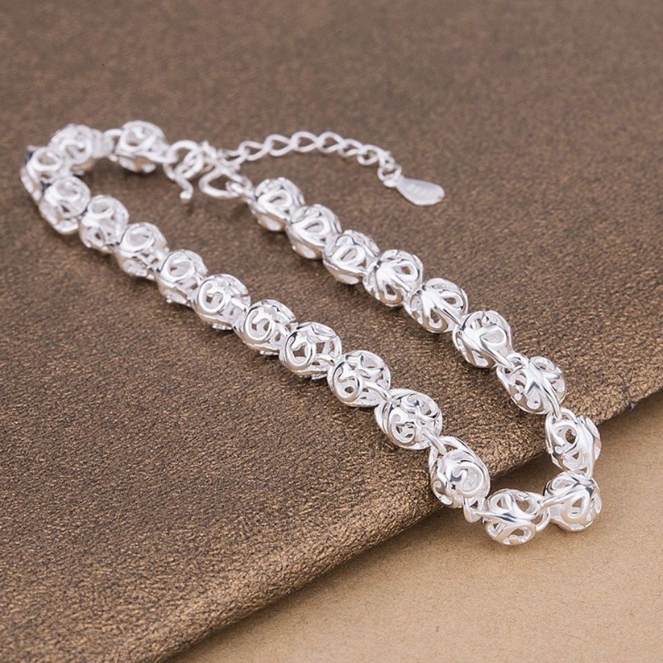 Hollowed Out Wealthy Girl Treasure Mother Silver Jewelry