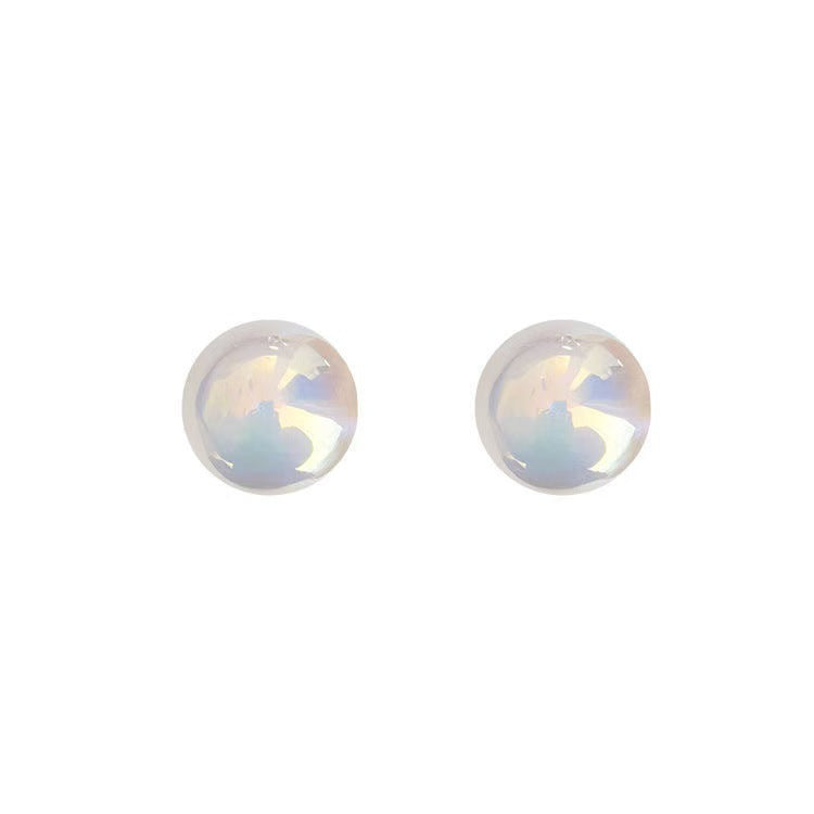 925 Silver Stud Earrings Female Large Pearl Earrings