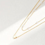 Womens Retro Alloy Layered Clavicle Necklace