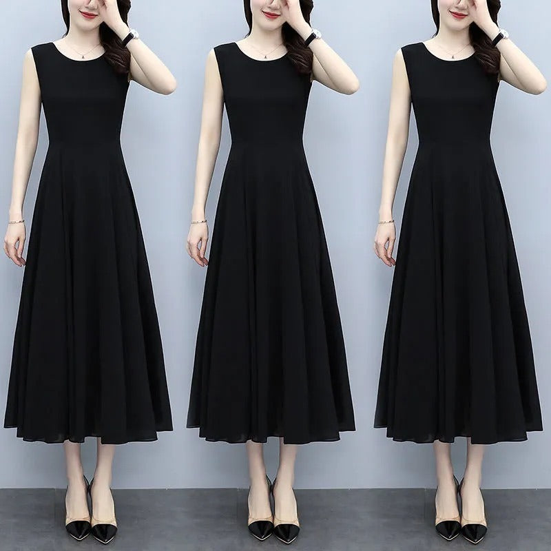 New Fashion Large Size Sleeveless Dress Korean Temperament Slim Fit